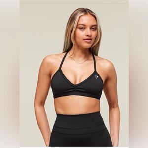 Gymshark Minimal Sports Bra, Black, Size XS, Like New